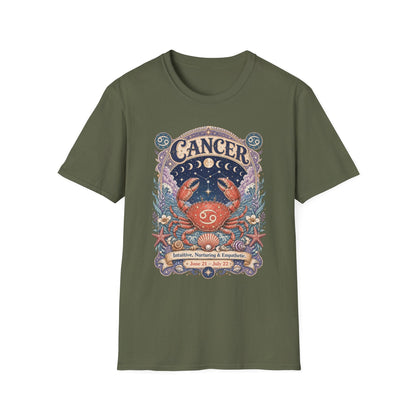 Cancer Zodiac Softstyle T-Shirt – Celestial Crab Artwork