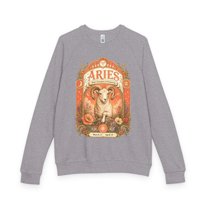 Aries Zodiac Raglan Sweatshirt – Ethereal Ram Artwork