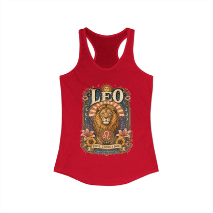 Leo Zodiac Women's Racerback Tank – Ornate Lion Artwork
