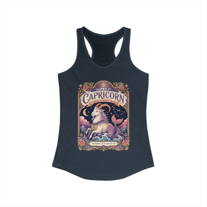 Capricorn Zodiac Women's Racerback Tank – Ornate Sea Goat Artwork