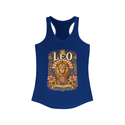 Leo Zodiac Women's Racerback Tank – Ornate Lion Artwork