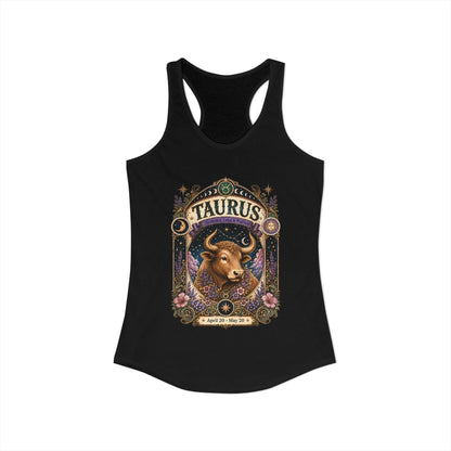 Taurus Zodiac Women's Racerback Tank – Ornate Bull Artwork