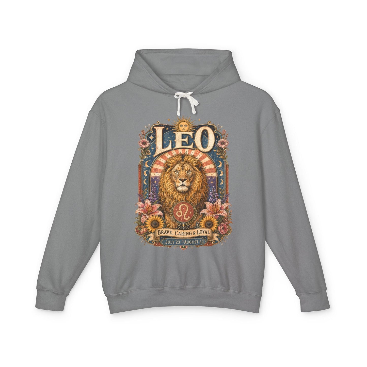 Leo Zodiac Hooded Sweatshirt – Enchanted Lion Artwork