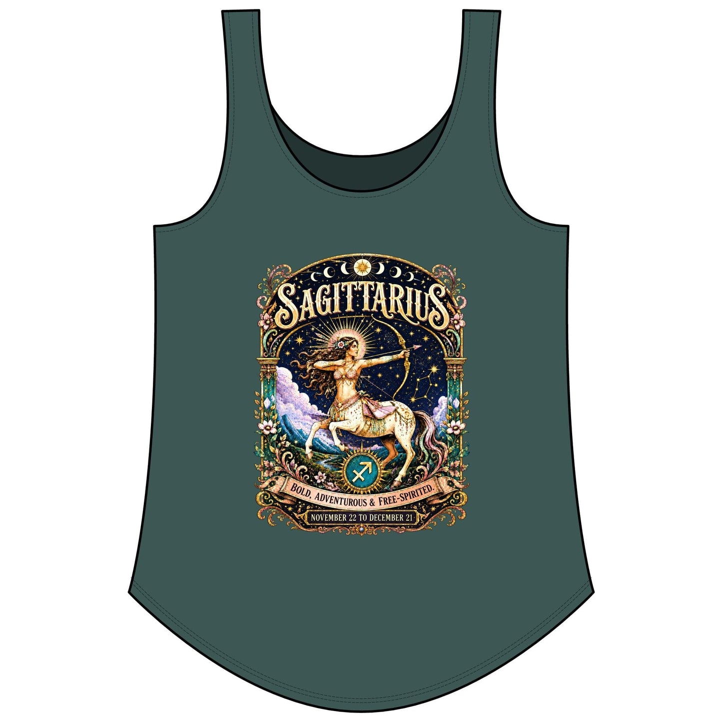 Sagittarius Zodiac Women's Festival Tank Top – Vintage Archer Astrology Tank