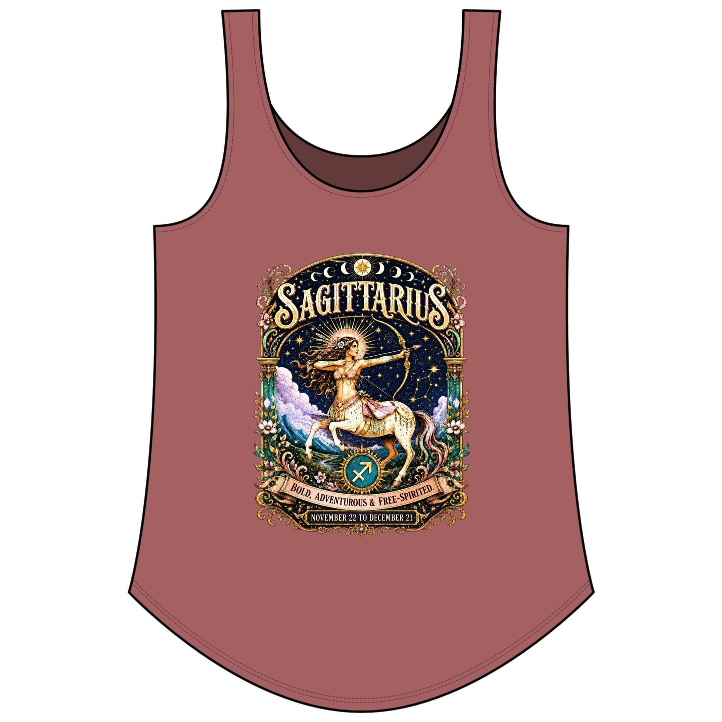 Sagittarius Zodiac Women's Festival Tank Top – Vintage Archer Astrology Tank