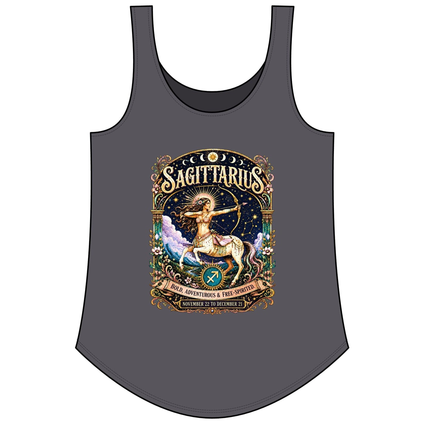 Sagittarius Zodiac Women's Festival Tank Top – Vintage Archer Astrology Tank