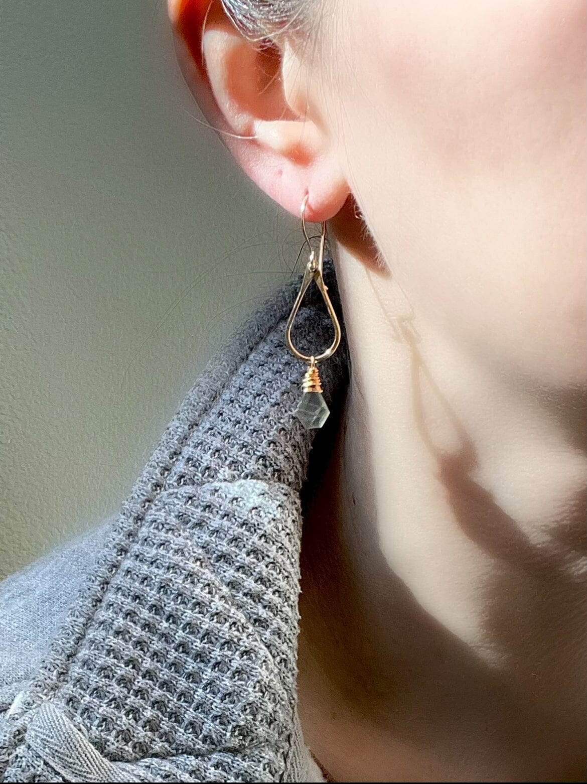 Prism Hoop Earrings | Labradorite Gemstone Hoops