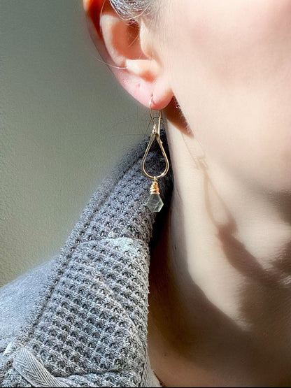 Prism Hoop Earrings | Labradorite Gemstone Hoops