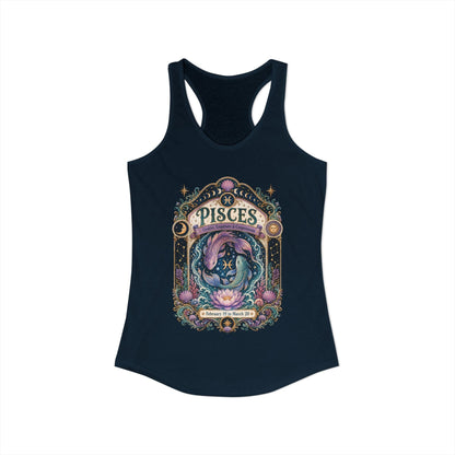 Pisces Zodiac Women's Racerback Tank – Ornate Fish Artwork