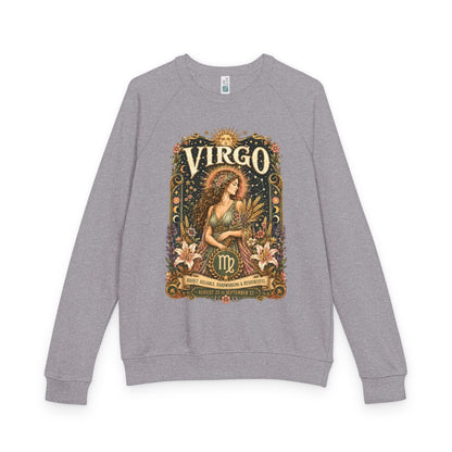Virgo Zodiac Raglan Sweatshirt – Ethereal Maiden Artwork