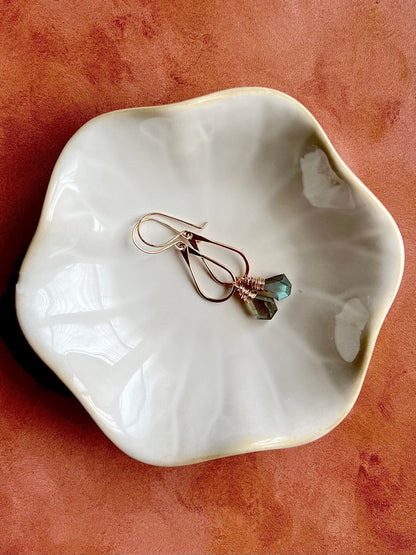 Prism Hoop Earrings | Labradorite Gemstone Hoops