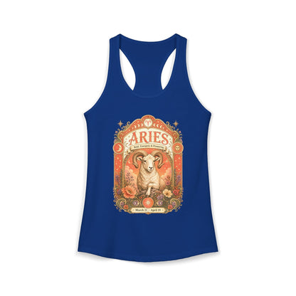 Aries Zodiac Women's Racerback Tank – Ornate Ram Artwork