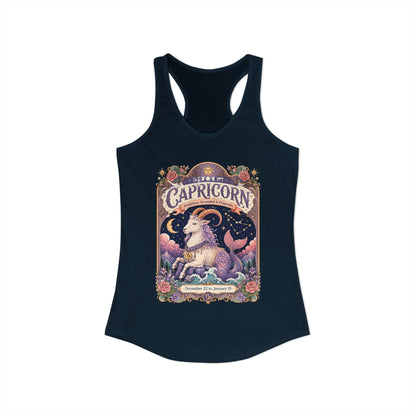 Capricorn Zodiac Women's Racerback Tank – Ornate Sea Goat Artwork