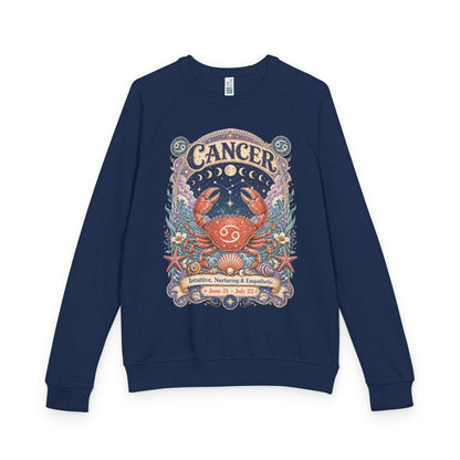 Cancer Zodiac Raglan Sweatshirt – Ethereal Crab Artwork