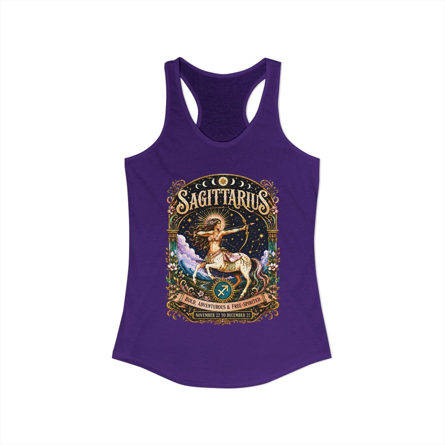 Sagittarius Zodiac Women's Racerback Tank – Ornate Archer Artwork