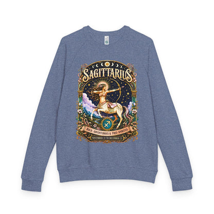Sagittarius Zodiac Raglan Sweatshirt – Ethereal Archer Artwork