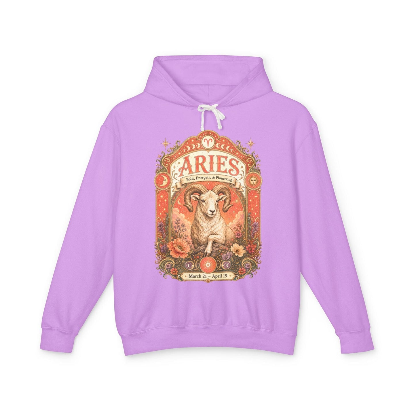 Aries Zodiac Hooded Sweatshirt – Enchanted Ram Artwork