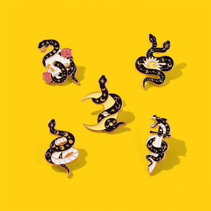 Gothic Snake Enamel Pin Set