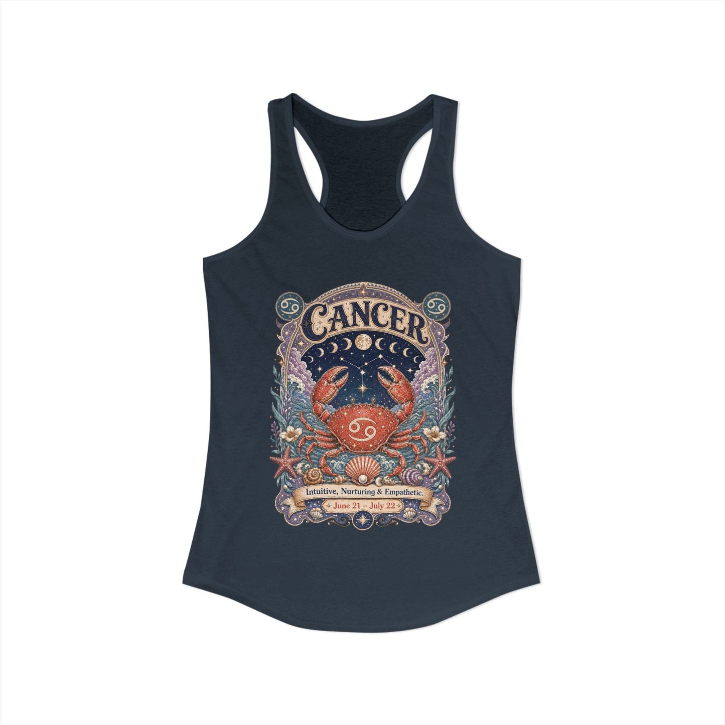 Cancer Zodiac Women's Racerback Tank – Ornate Crab Artwork