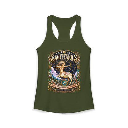 Sagittarius Zodiac Women's Racerback Tank – Ornate Archer Artwork
