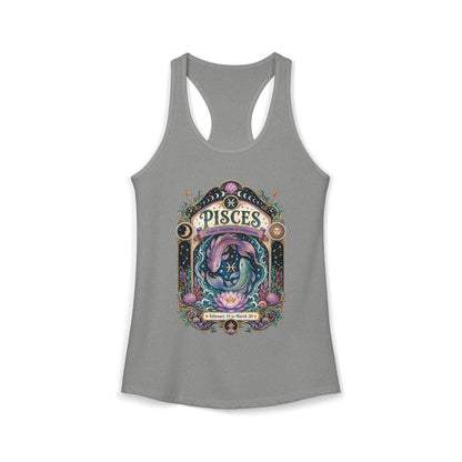 Pisces Zodiac Women's Racerback Tank – Ornate Fish Artwork