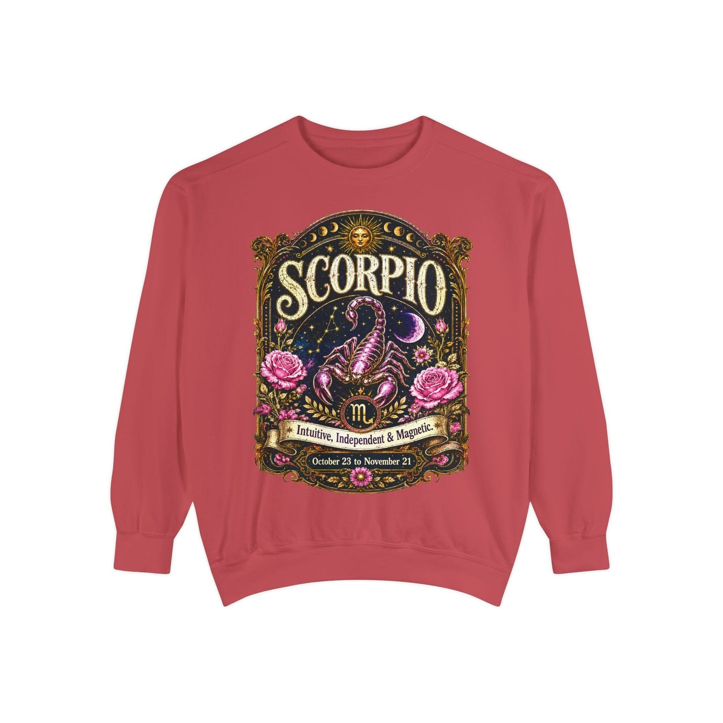 Scorpio Zodiac Garment-Dyed Sweatshirt – Mystic Scorpion Artwork