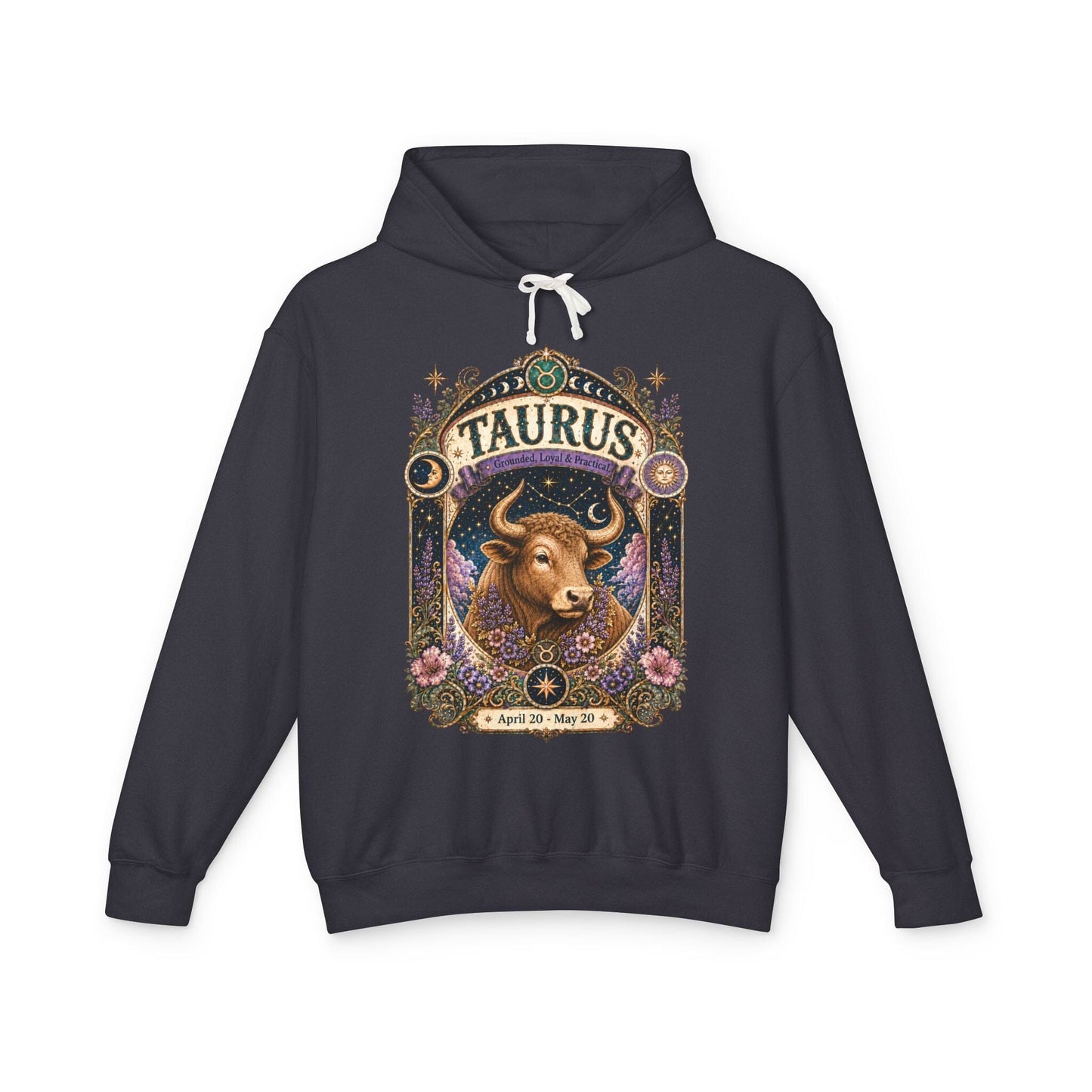 Taurus Zodiac Hooded Sweatshirt – Enchanted Bull Artwork