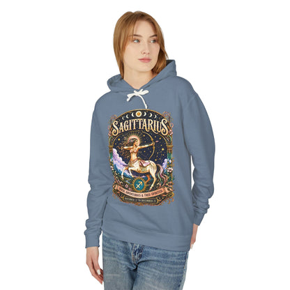 Sagittarius Zodiac Hooded Sweatshirt – Enchanted Archer Artwork