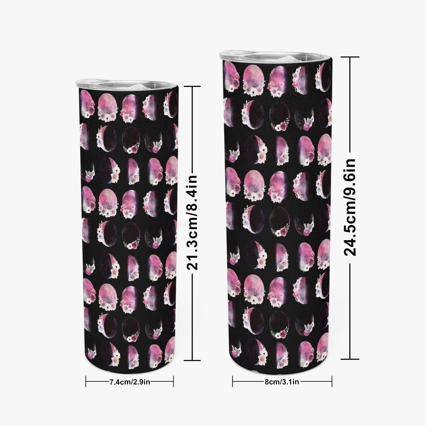 Floral Moons Skinny Tumbler