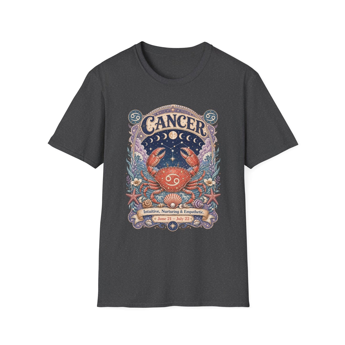 Cancer Zodiac Softstyle T-Shirt – Celestial Crab Artwork