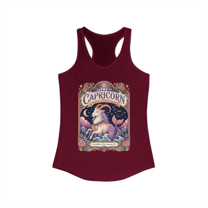 Capricorn Zodiac Women's Racerback Tank – Ornate Sea Goat Artwork
