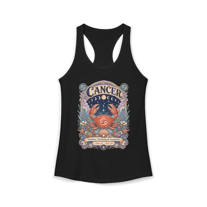 Cancer Zodiac Women's Racerback Tank – Ornate Crab Artwork