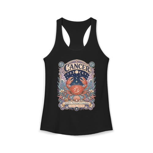 Cancer Zodiac Women's Racerback Tank – Ornate Crab Artwork