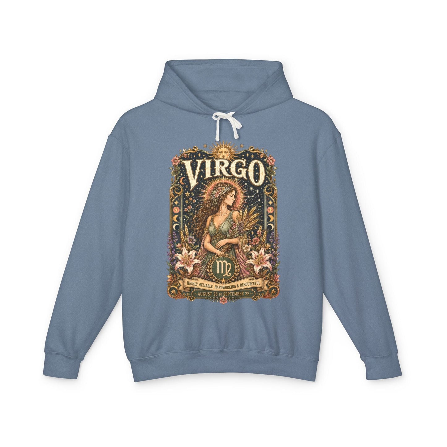 Virgo Zodiac Hooded Sweatshirt – Enchanted Maiden Artwork