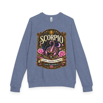 Scorpio Zodiac Raglan Sweatshirt – Ethereal Scorpion Artwork