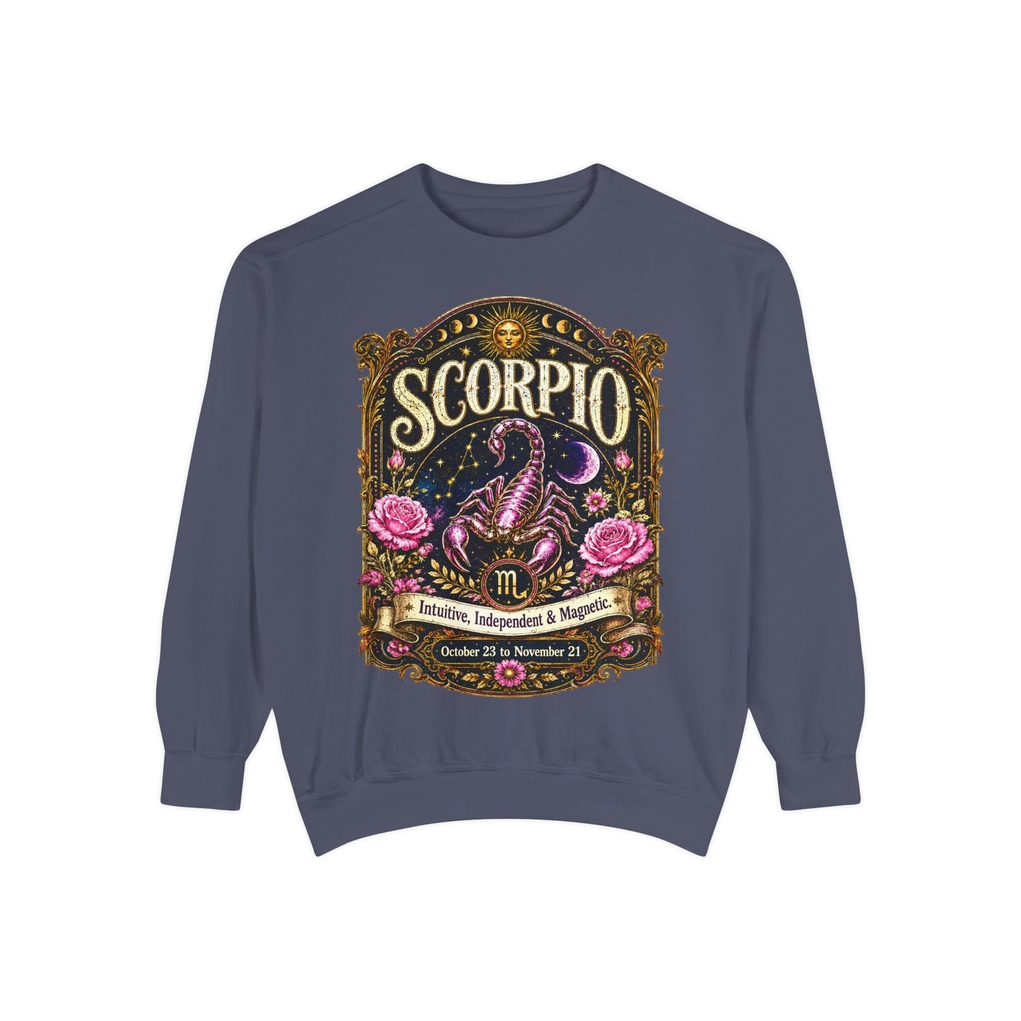 Scorpio Zodiac Garment-Dyed Sweatshirt – Mystic Scorpion Artwork