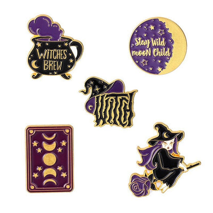 Gold Dust Witchy Enamel Pin Set