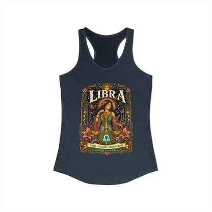 Libra Zodiac Women's Racerback Tank – Ornate Scales Artwork
