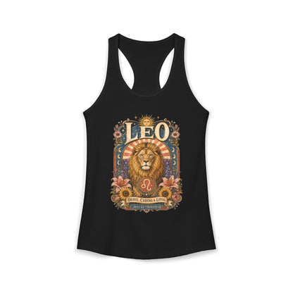 Leo Zodiac Women's Racerback Tank – Ornate Lion Artwork