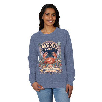 Cancer Zodiac Raglan Sweatshirt – Ethereal Crab Artwork