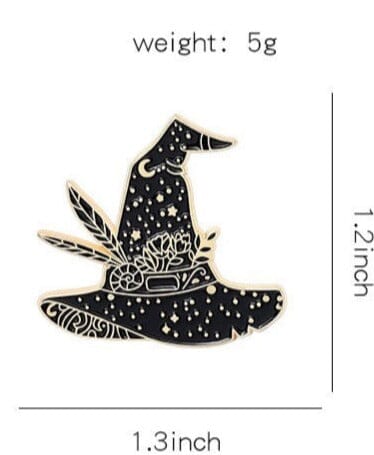 Black Witch Hat Enamel Pin