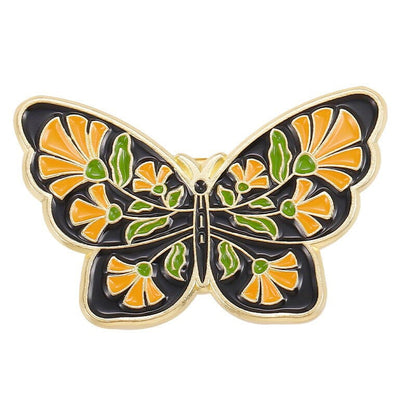 Romantic Floral Moth Enamel Pin