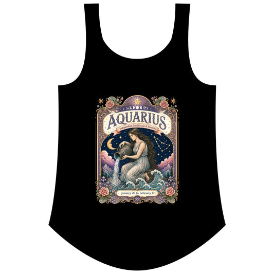 Aquarius Zodiac Women's Festival Tank Top – Vintage Water Bearer Astrology Tank