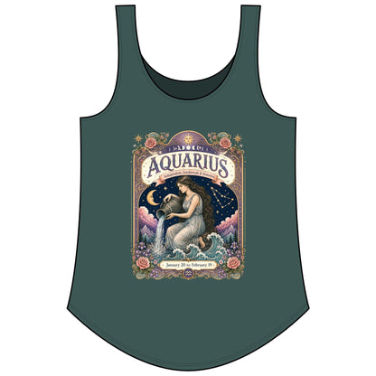 Aquarius Zodiac Women's Festival Tank Top – Vintage Water Bearer Astrology Tank