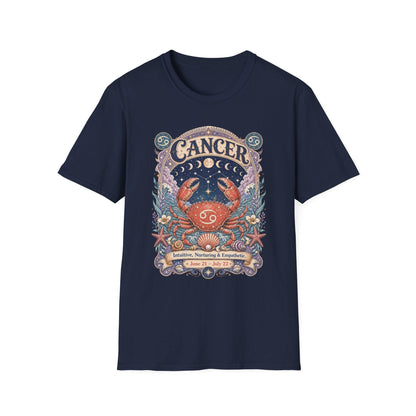 Cancer Zodiac Softstyle T-Shirt – Celestial Crab Artwork