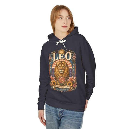 Leo Zodiac Hooded Sweatshirt – Enchanted Lion Artwork