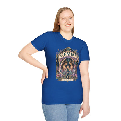 Gemini Zodiac Softstyle T-Shirt – Celestial Twins Artwork