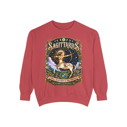 Sagittarius Zodiac Garment-Dyed Sweatshirt – Mystic Archer Artwork