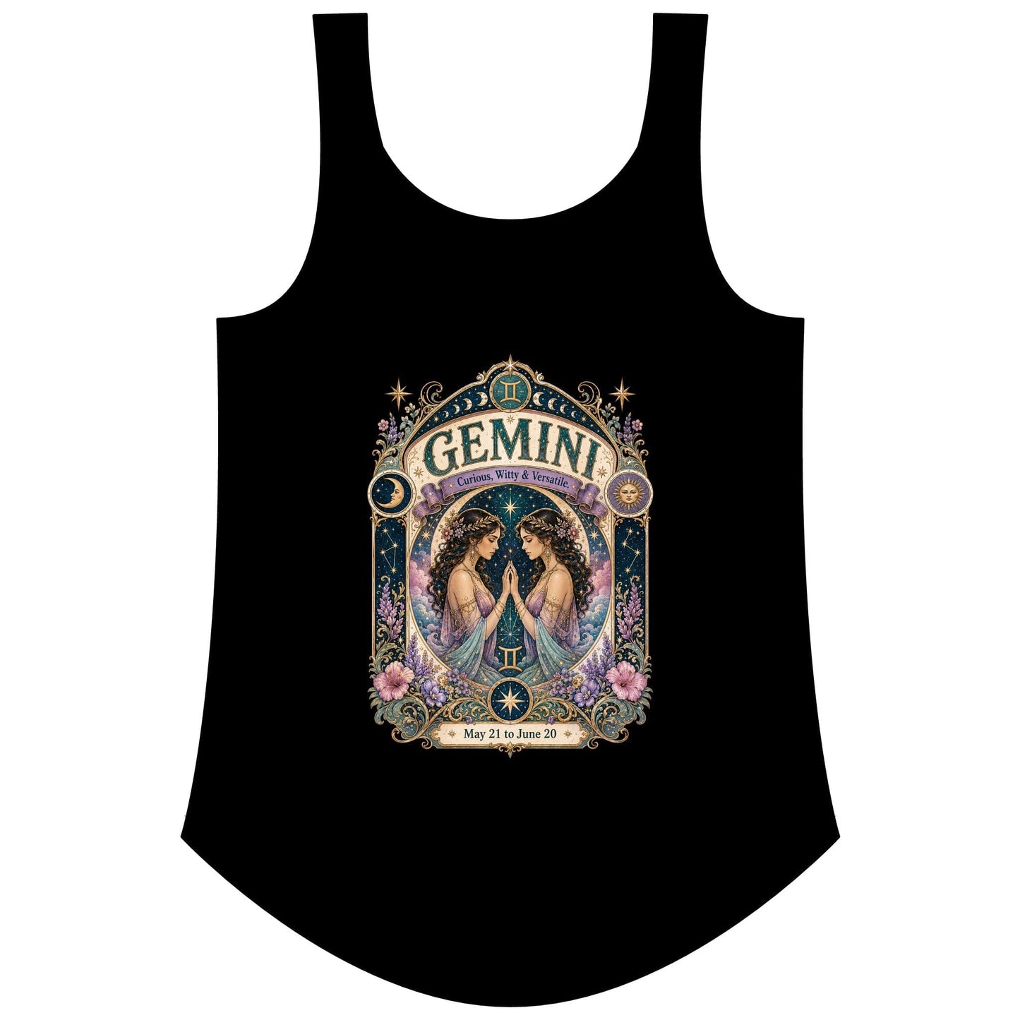 Gemini Zodiac Women's Festival Tank Top – Vintage Twins Astrology Tank