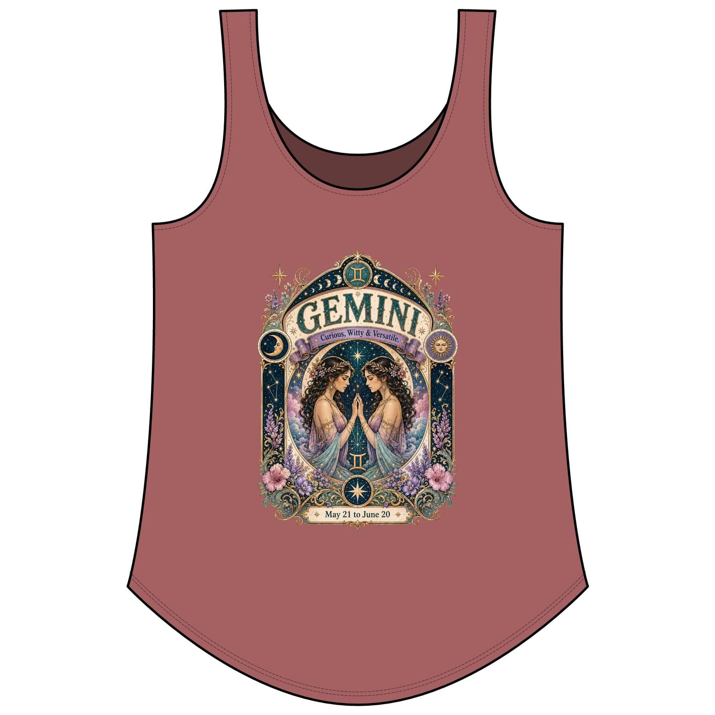 Gemini Zodiac Women's Festival Tank Top – Vintage Twins Astrology Tank